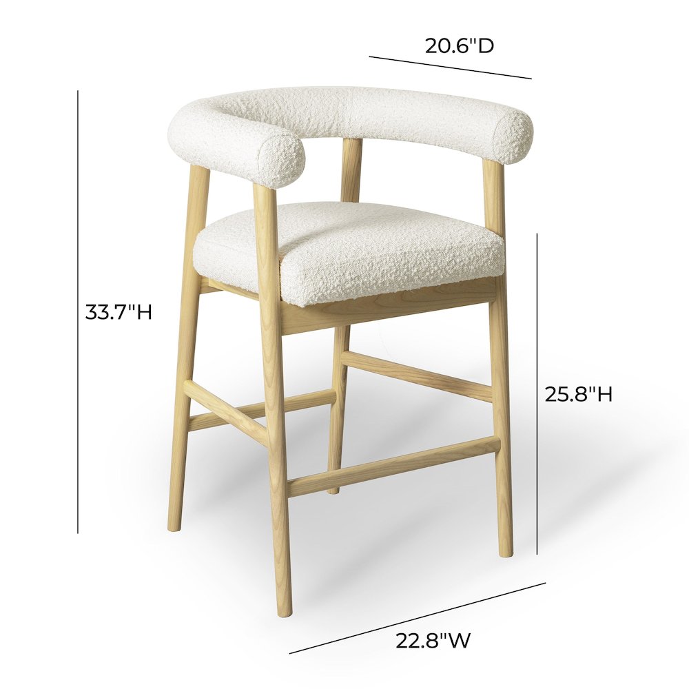 Spara Cream Boucle Counter Stool. Picture 6