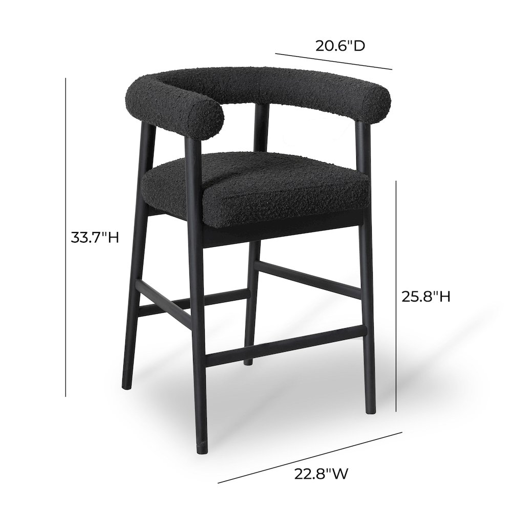 Spara Black Boucle Counter Stool. Picture 6