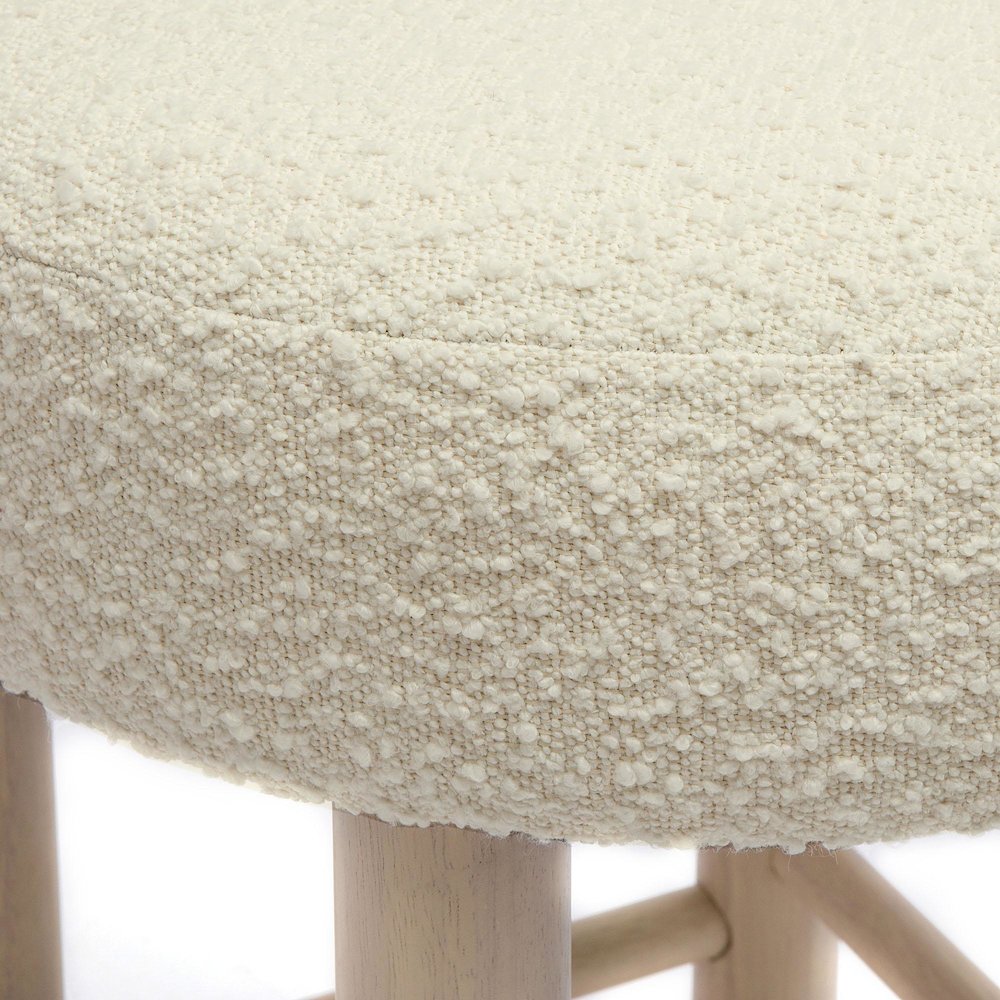 Carmel Cream Boucle and Solid Wood Counter Stool. Picture 6