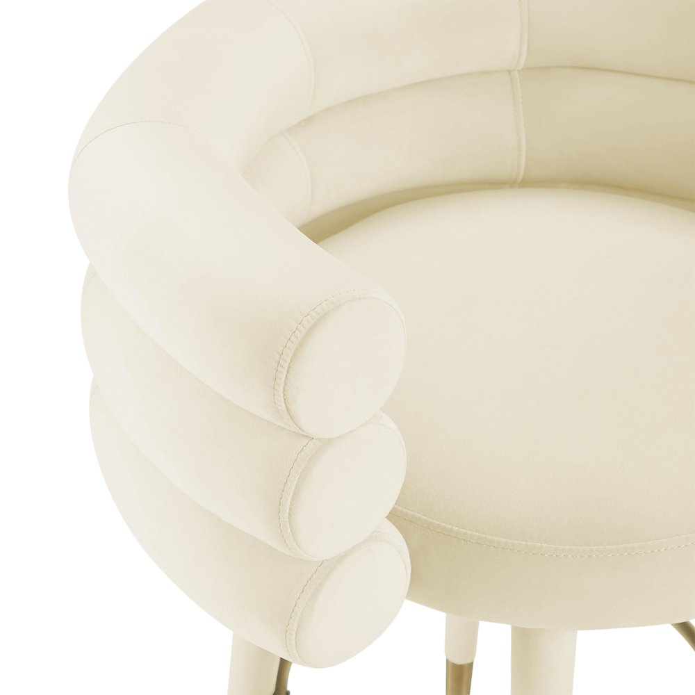 Betty Cream Velvet Barstool. Picture 4