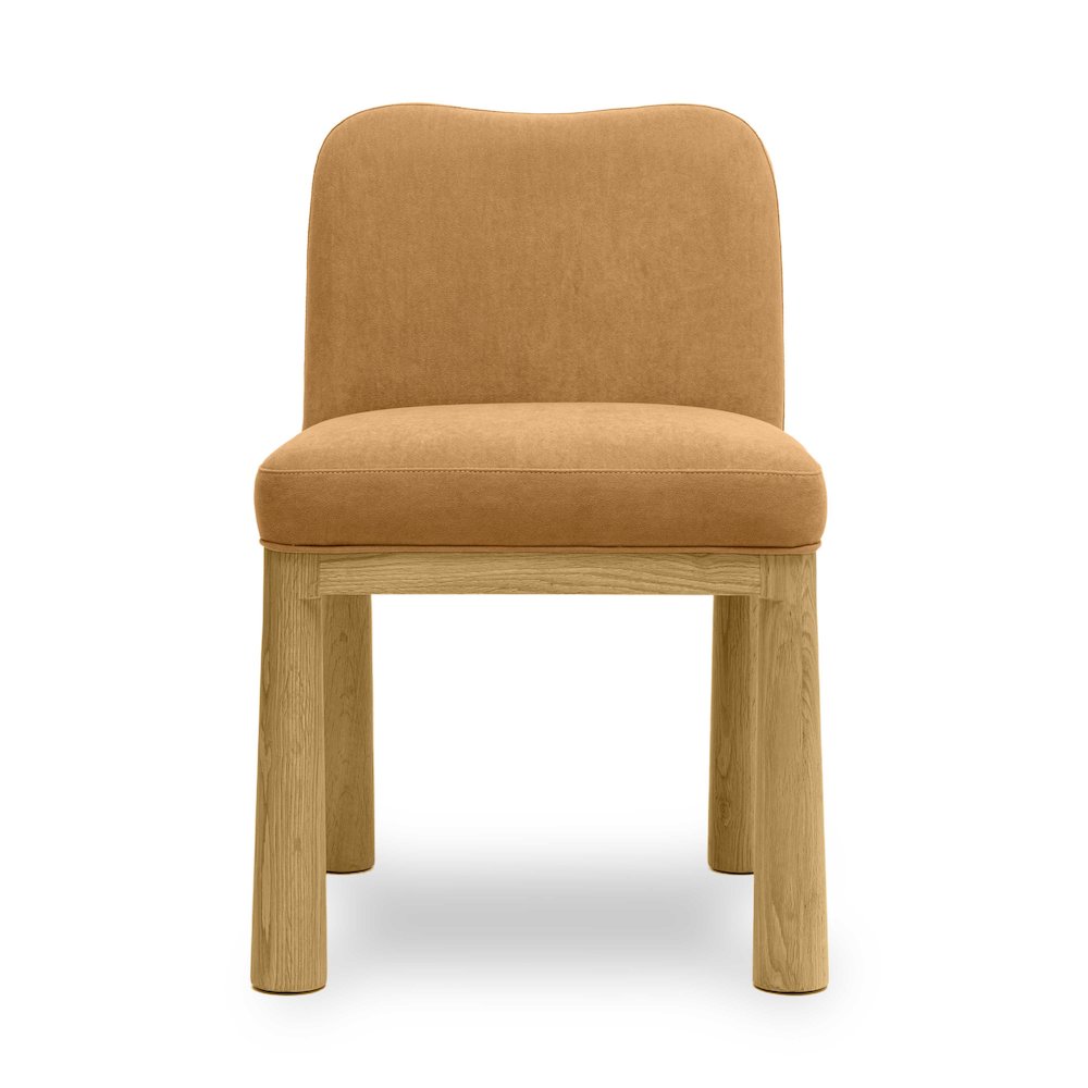 Tiara Cognac Velvet Oak Dining Chair. Picture 3