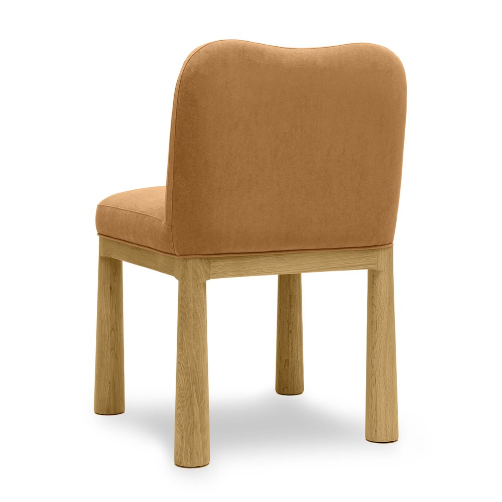 Tiara Cognac Velvet Oak Dining Chair. Picture 4