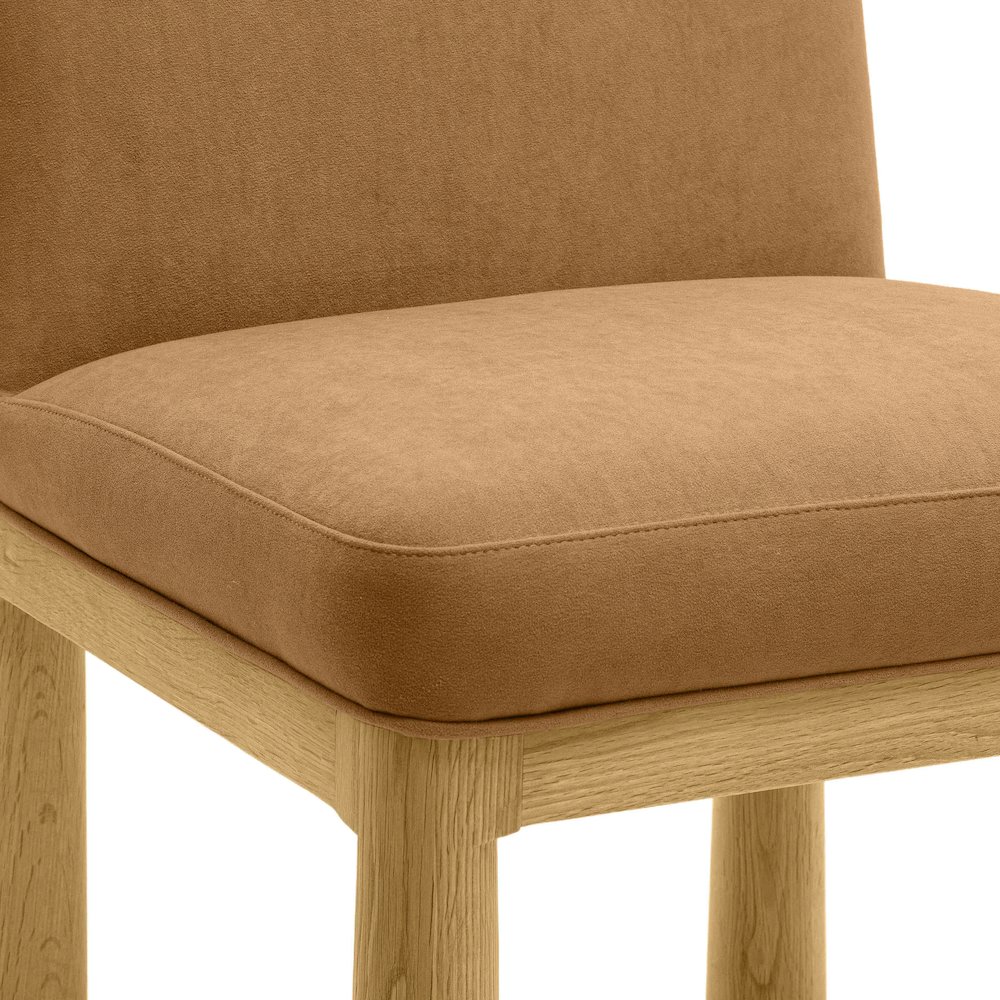 Tiara Cognac Velvet Oak Dining Chair. Picture 5