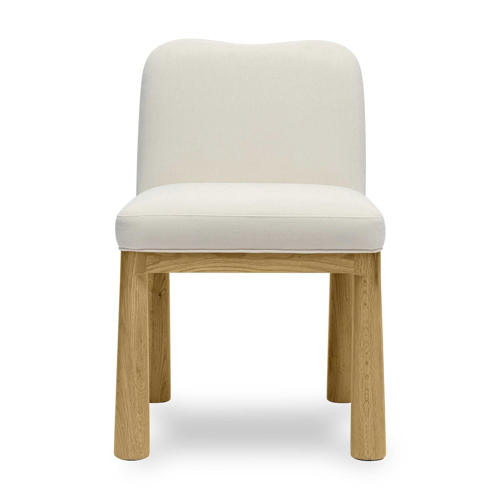 Tiara Cream Velvet Oak Dining Chair. Picture 3