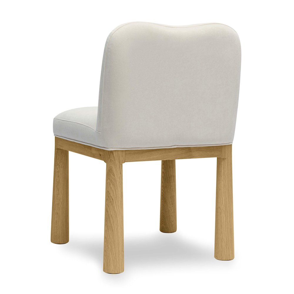 Tiara Cream Velvet Oak Dining Chair. Picture 4