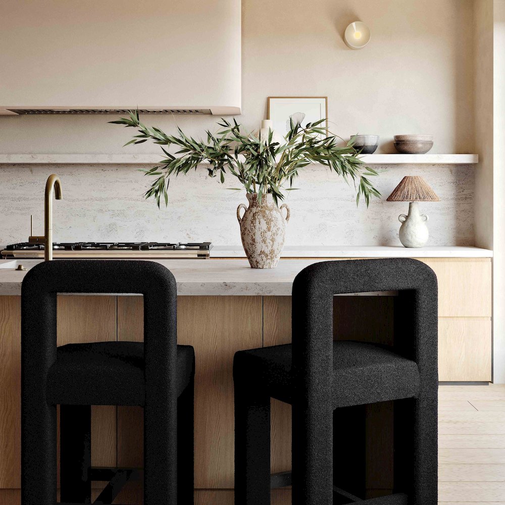 Hazel Black Boucle Counter Stool. Picture 2