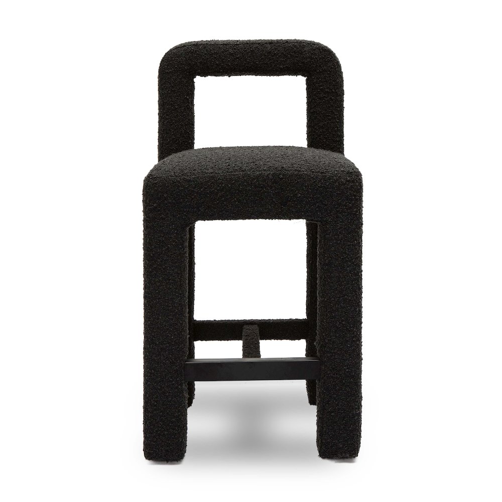 Hazel Black Boucle Counter Stool. Picture 3