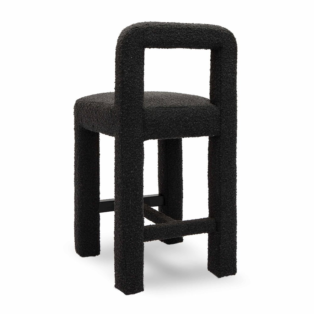 Hazel Black Boucle Counter Stool. Picture 4