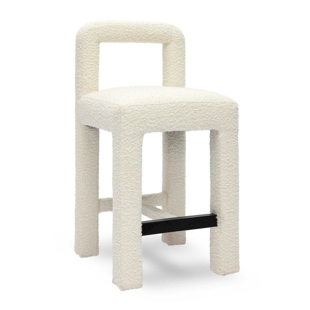 Hazel Cream Boucle Counter Stool. Picture 1