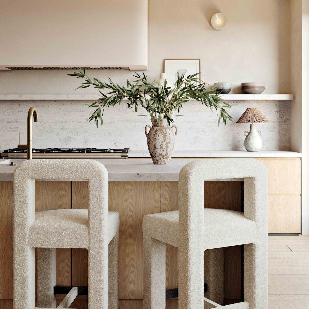 Hazel Cream Boucle Counter Stool. Picture 2