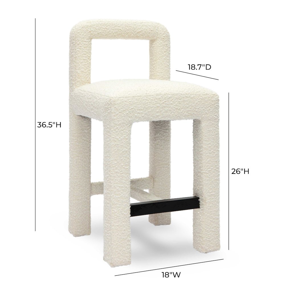 Hazel Cream Boucle Counter Stool. Picture 6
