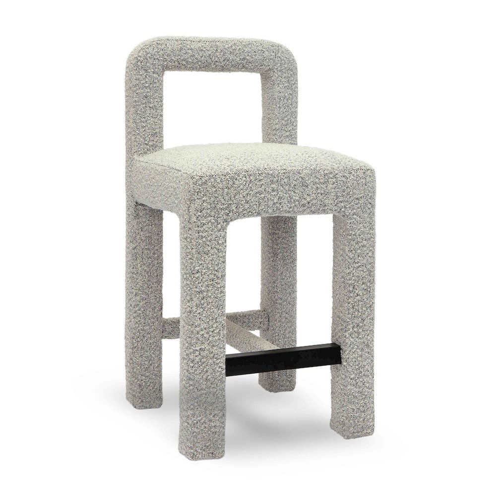 Hazel Grey Boucle Counter Stool. Picture 1