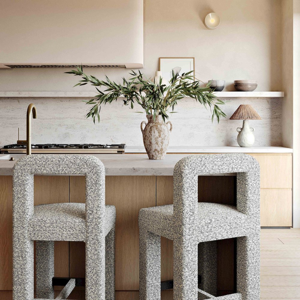 Hazel Grey Boucle Counter Stool. Picture 2