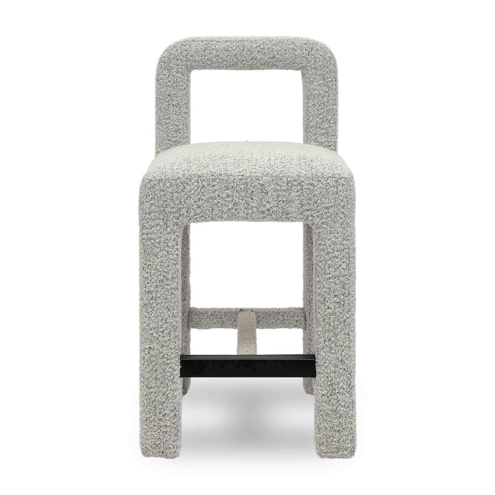 Hazel Grey Boucle Counter Stool. Picture 3