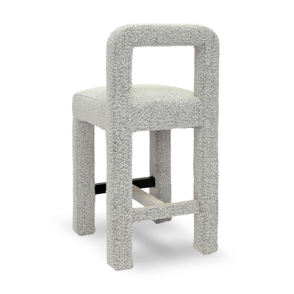Hazel Grey Boucle Counter Stool. Picture 4