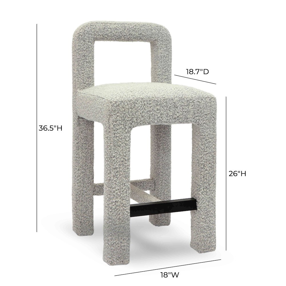 Hazel Grey Boucle Counter Stool. Picture 6