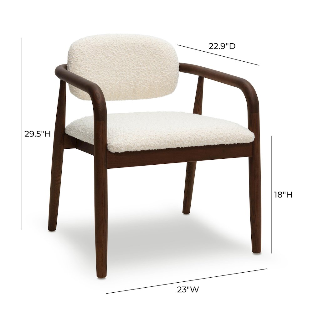 Betsy Cream Performance Boucle Dining Chair. Picture 6