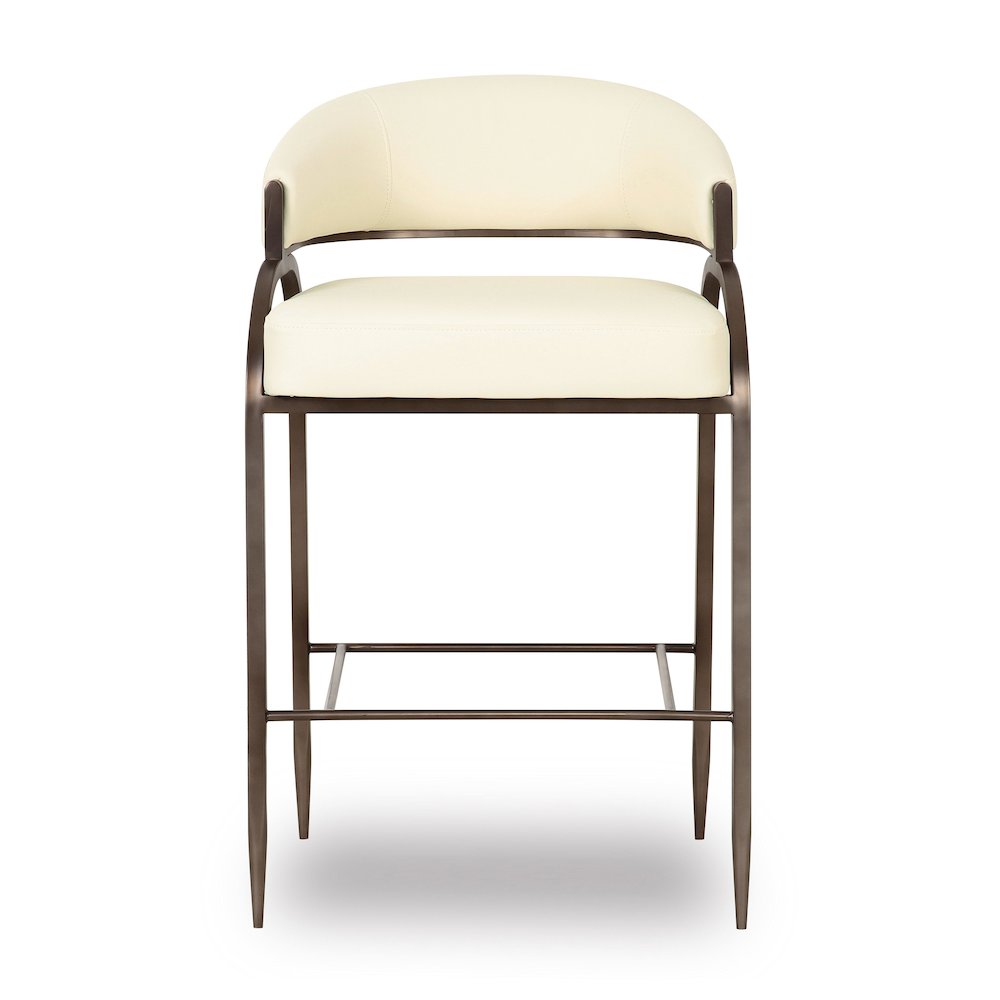 Tatum Cream Performance Vegan Leather Counter Stool. Picture 3
