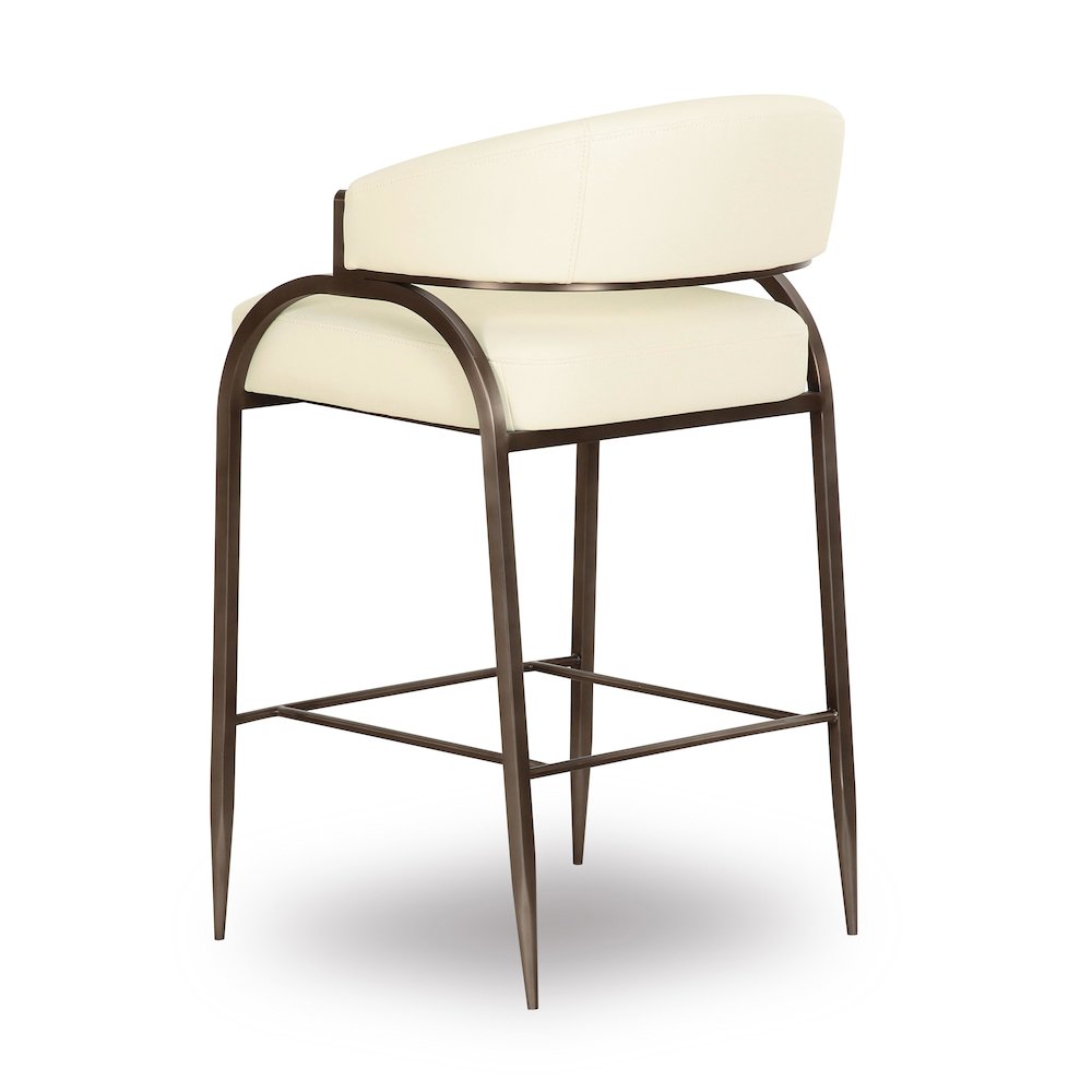 Tatum Cream Performance Vegan Leather Counter Stool. Picture 4