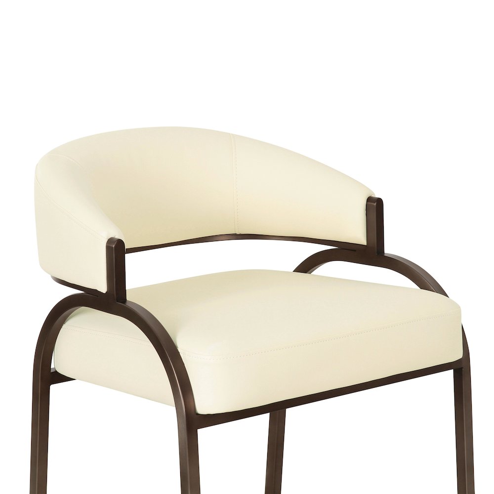 Tatum Cream Performance Vegan Leather Counter Stool. Picture 5