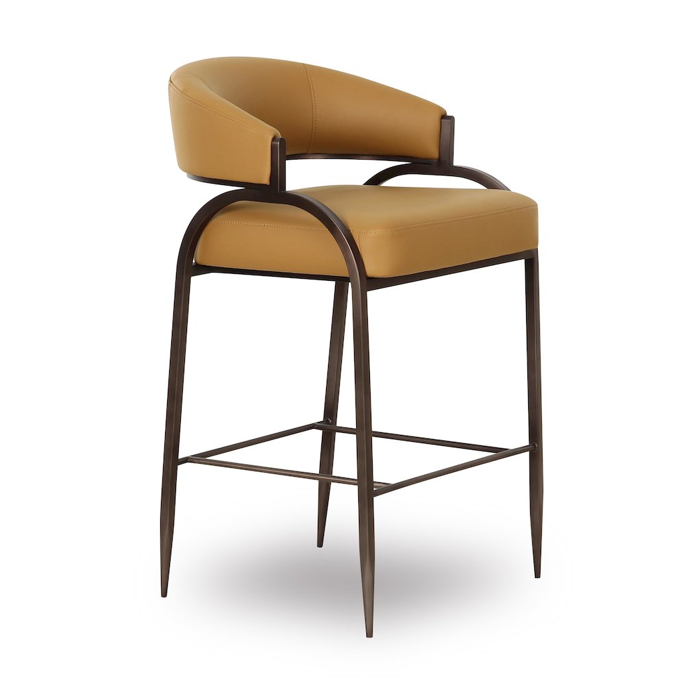Tatum Tan Performance Vegan Leather Counter Stool. Picture 1