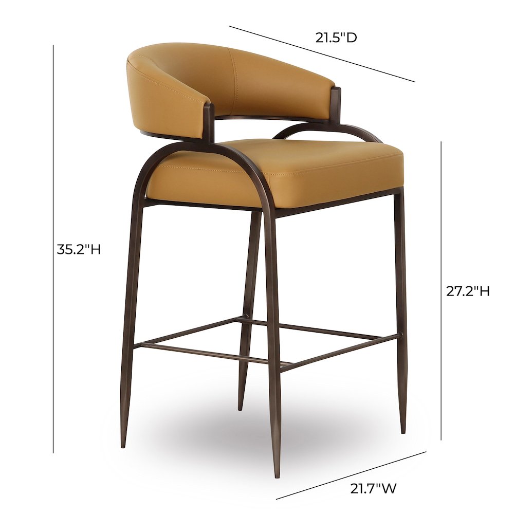 Tatum Tan Performance Vegan Leather Counter Stool. Picture 6