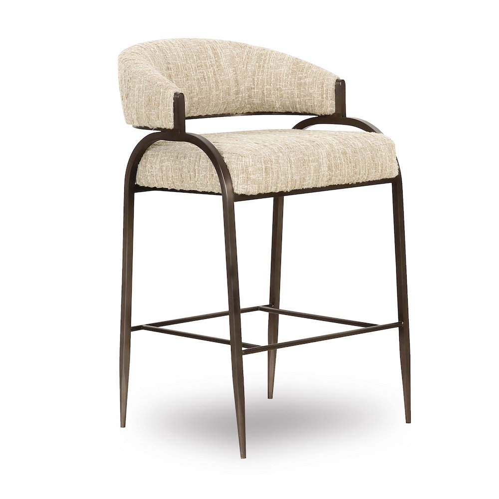 Tatum Taupe Textured Performance Boucle Counter Stool. Picture 1
