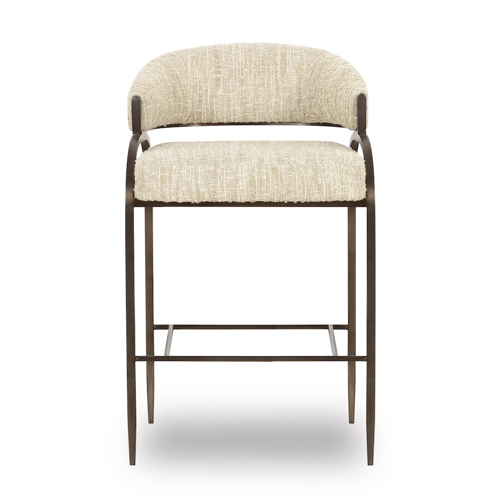 Tatum Taupe Textured Performance Boucle Counter Stool. Picture 3