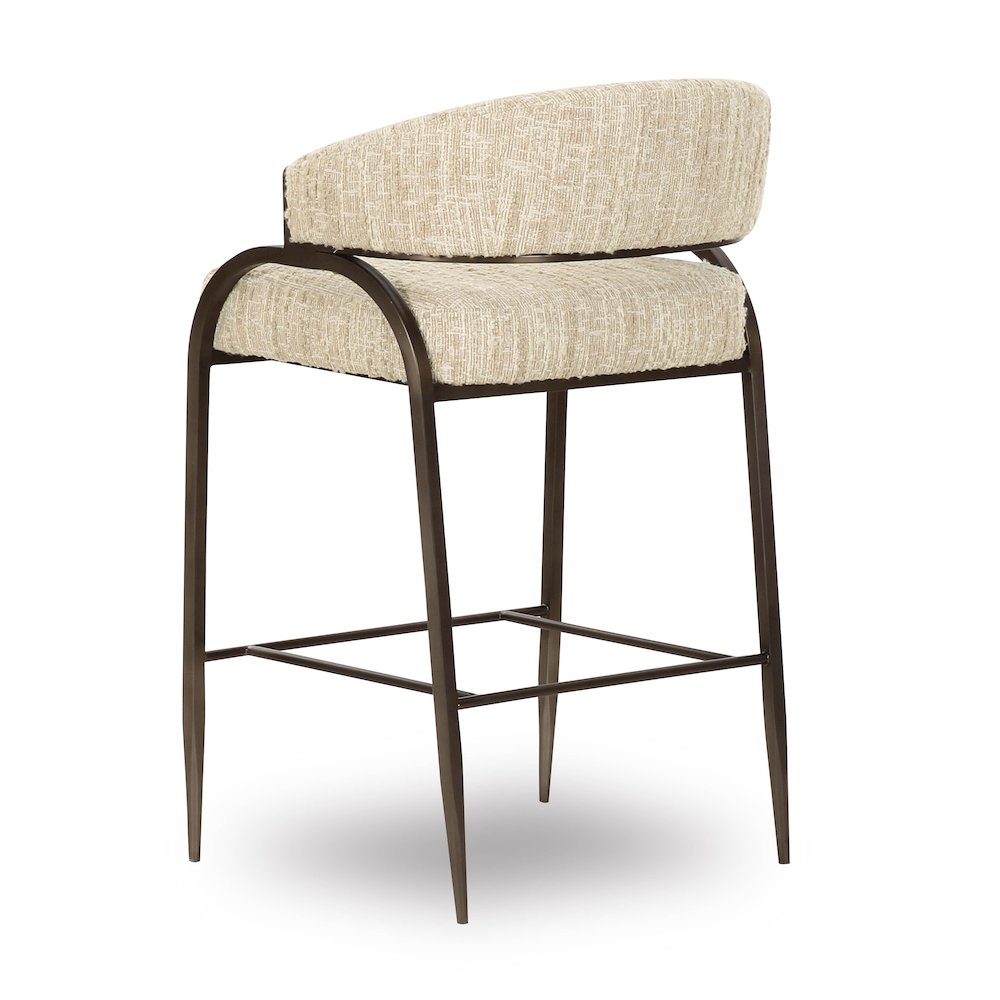 Tatum Taupe Textured Performance Boucle Counter Stool. Picture 4