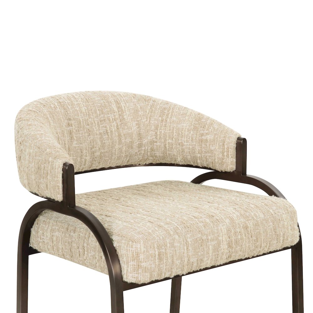 Tatum Taupe Textured Performance Boucle Counter Stool. Picture 5