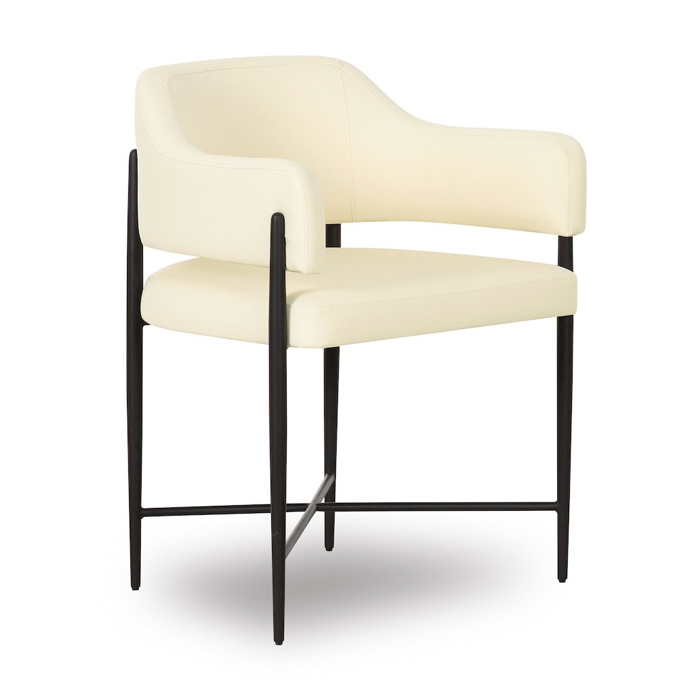 Sezanne Cream Vegan Leather Dining Chair. Picture 1