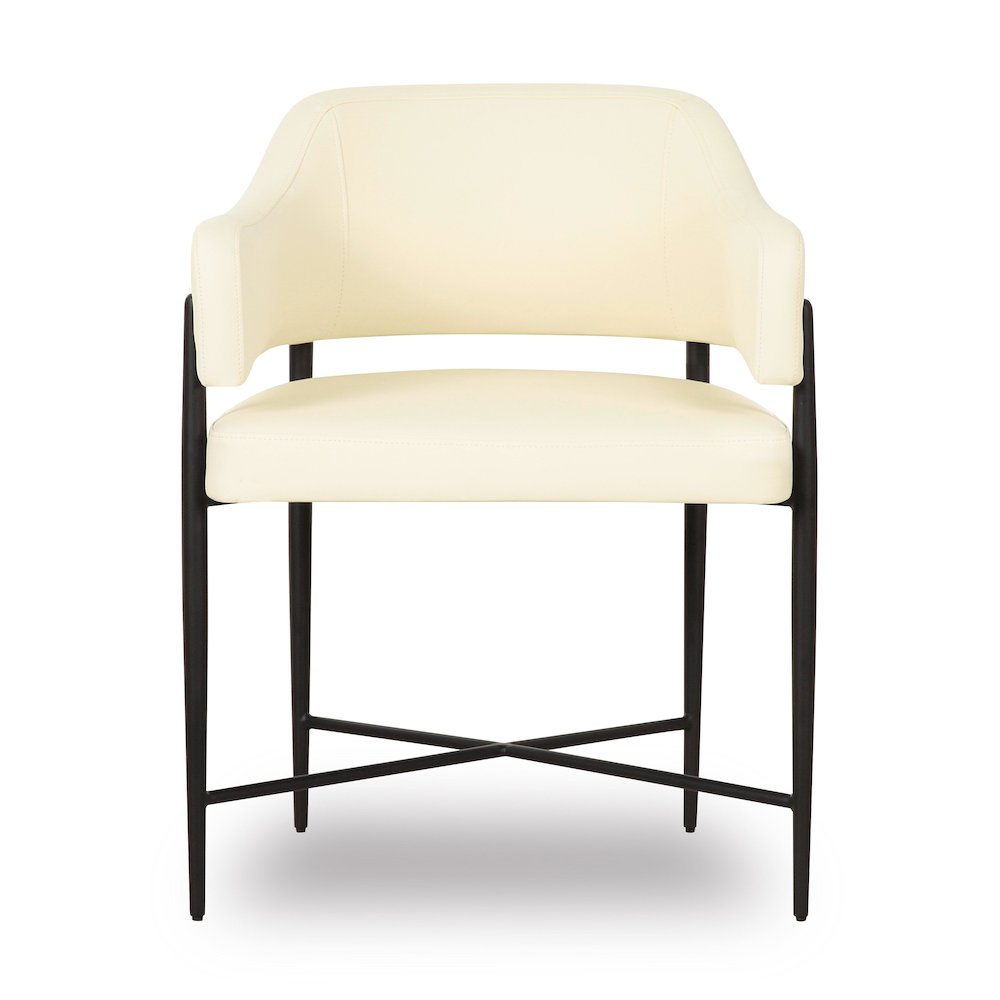 Sezanne Cream Vegan Leather Dining Chair. Picture 3