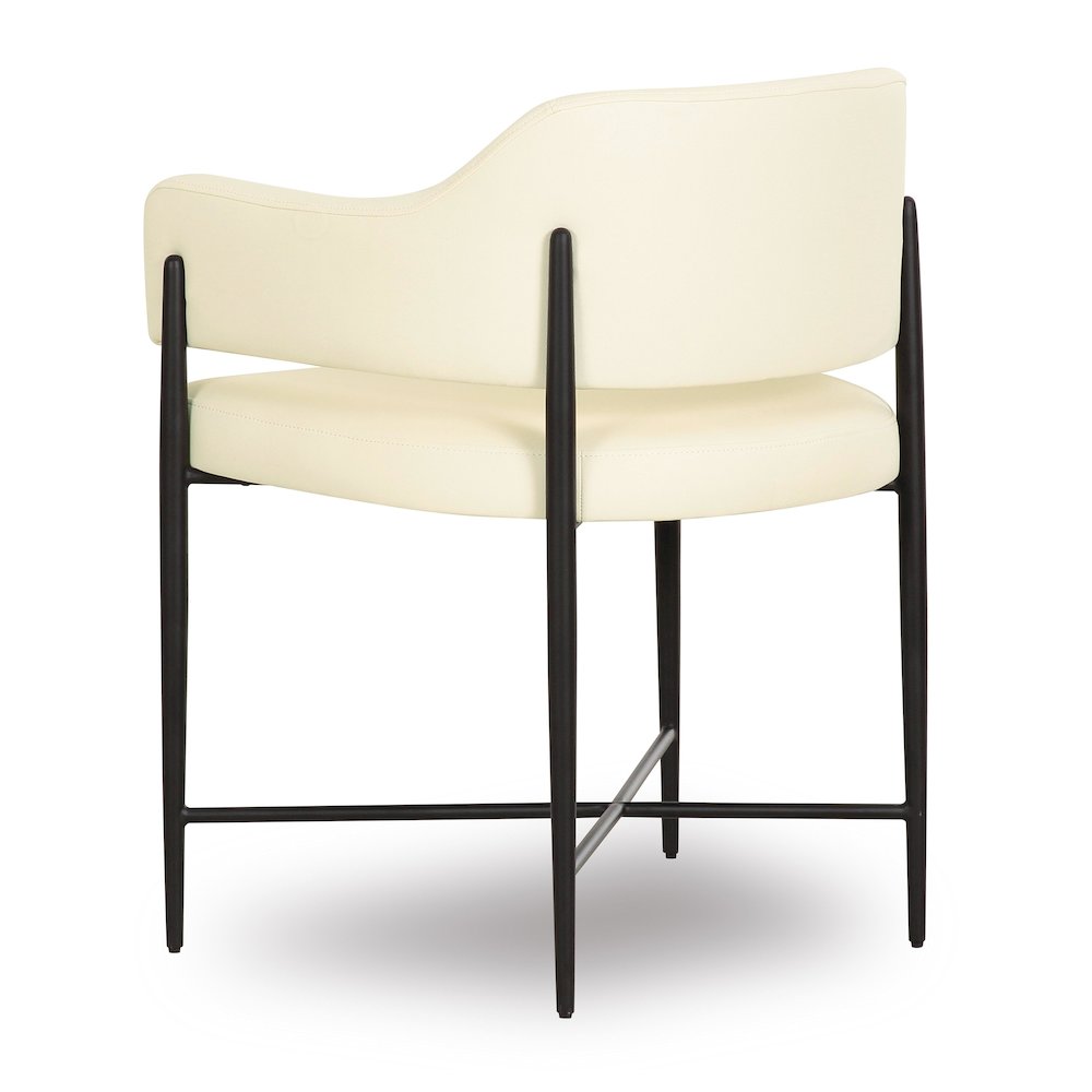 Sezanne Cream Vegan Leather Dining Chair. Picture 4