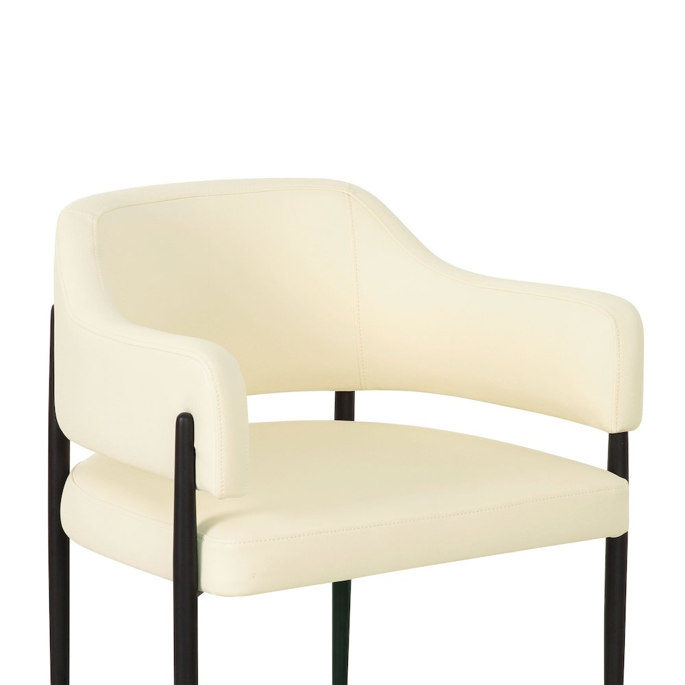 Sezanne Cream Vegan Leather Dining Chair. Picture 5
