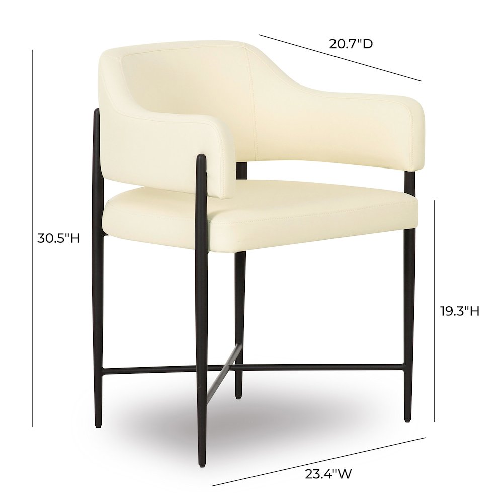 Sezanne Cream Vegan Leather Dining Chair. Picture 6