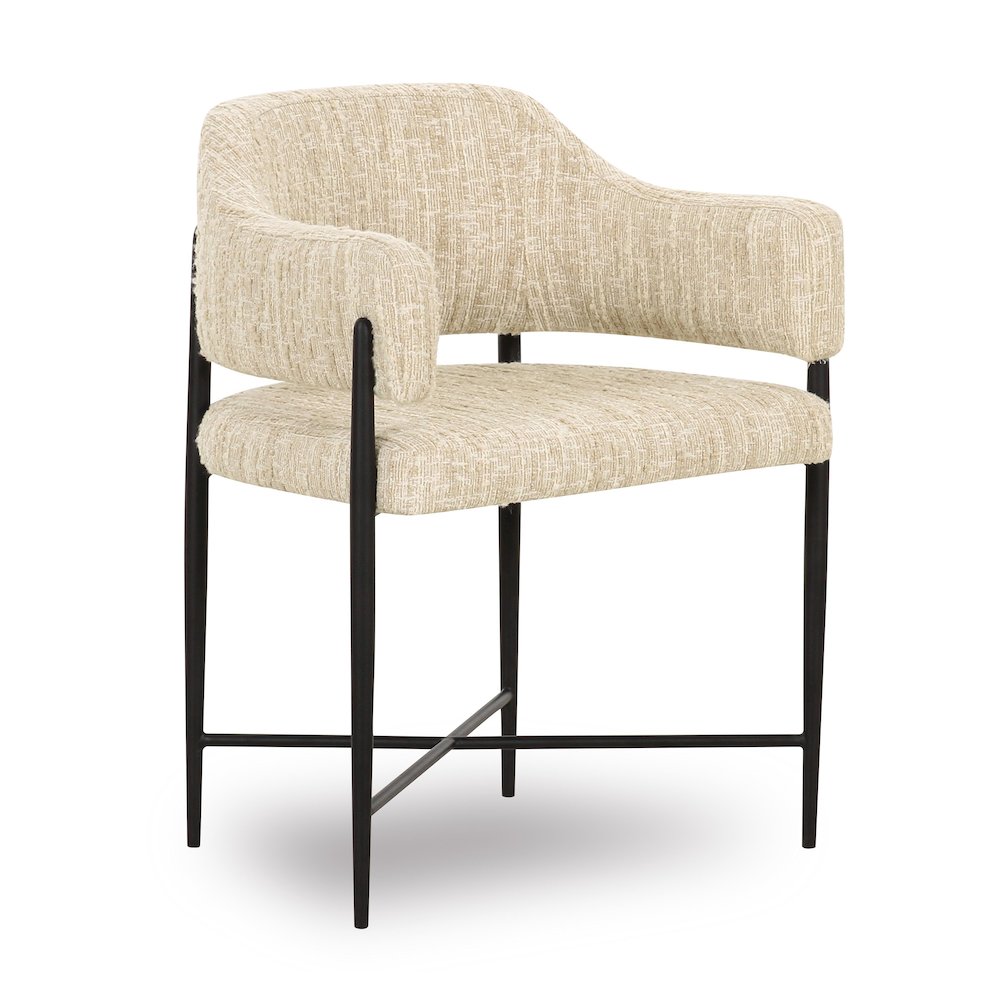 Sezanne Taupe Textured Performance Boucle Dining Chair. Picture 1