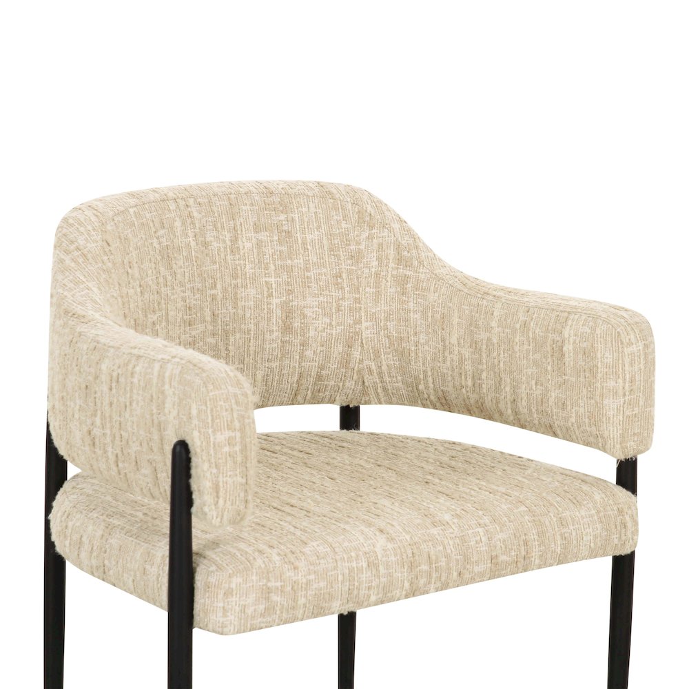 Sezanne Taupe Textured Performance Boucle Dining Chair. Picture 5
