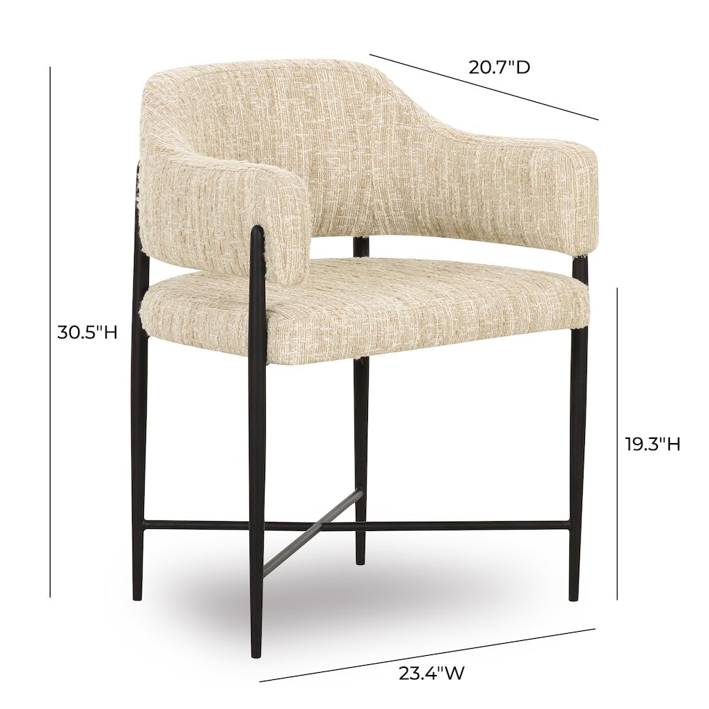 Sezanne Taupe Textured Performance Boucle Dining Chair. Picture 6