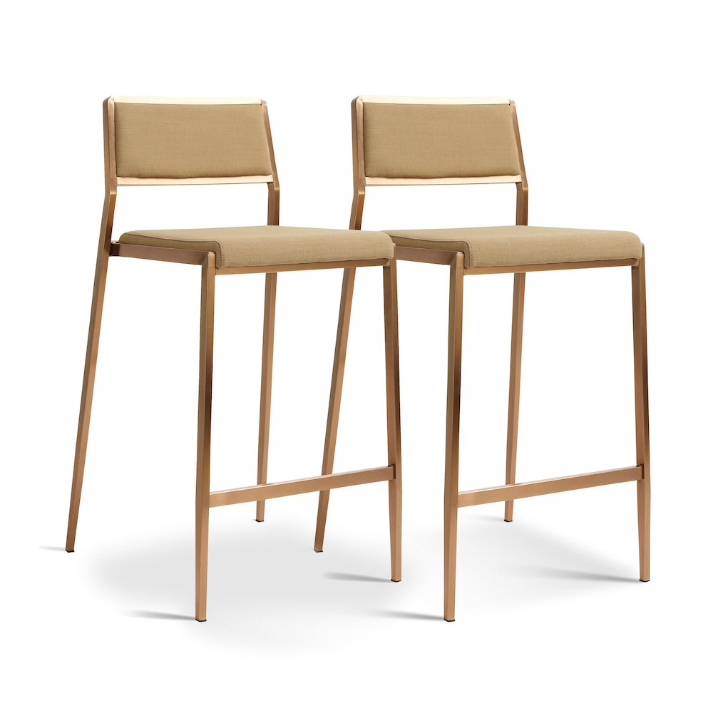 Gale Tan Basketweave Stackable Stool - Set of 2. Picture 1