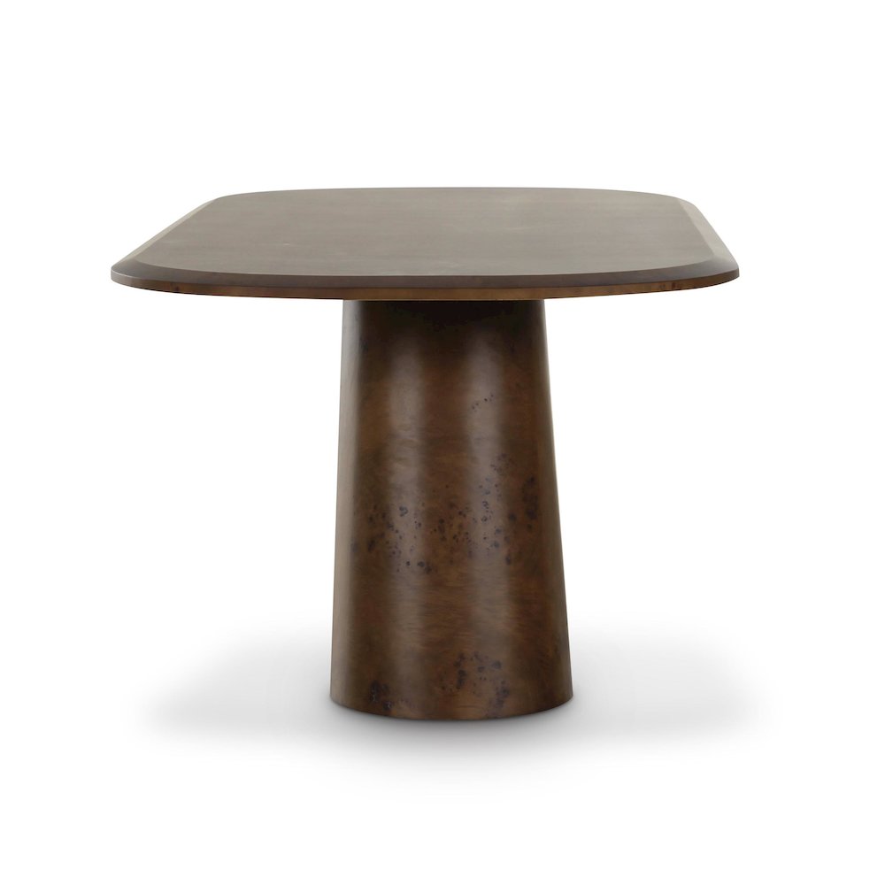 Gladyss Brown Burl Oval 87 inch Dining Table. Picture 4