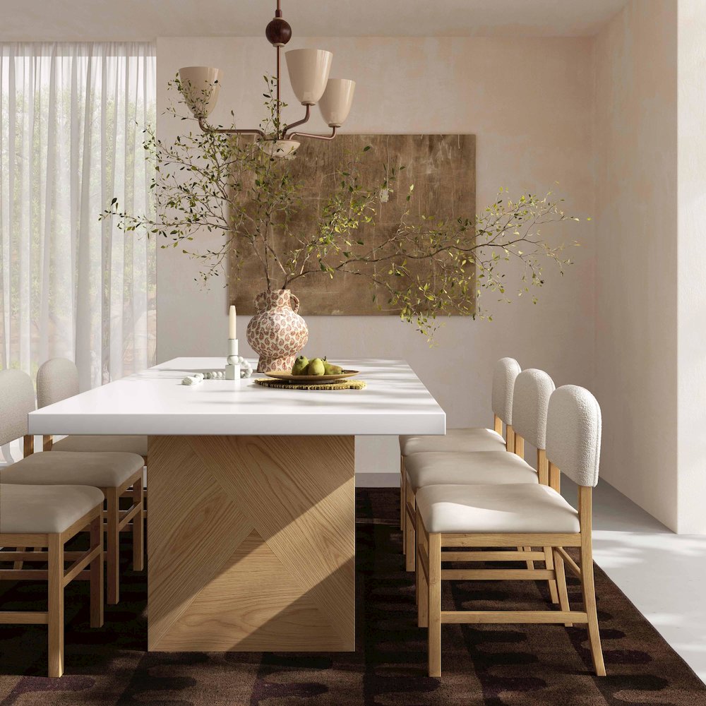Calla Cream Performance Velvet Dining Chair. Picture 2