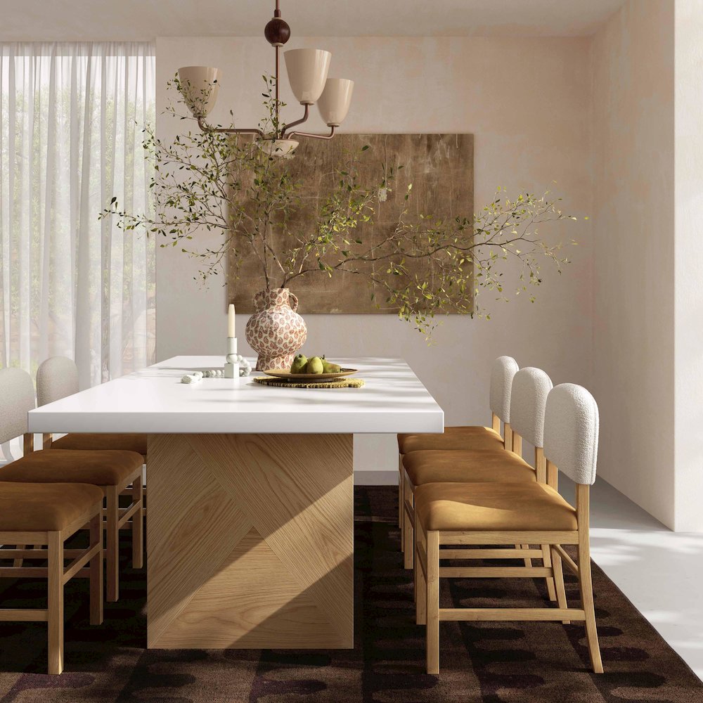 Calla Cognac Performance Velvet Dining Chair. Picture 2