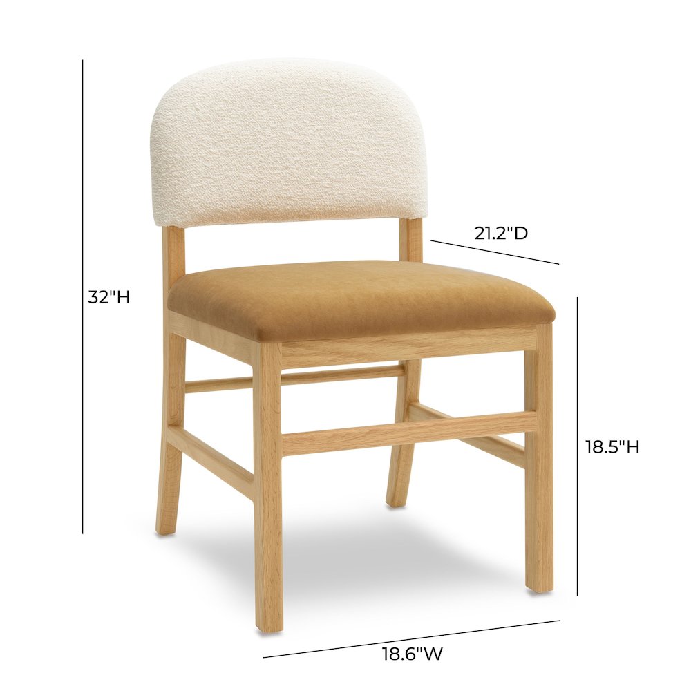 Calla Cognac Performance Velvet Dining Chair. Picture 6