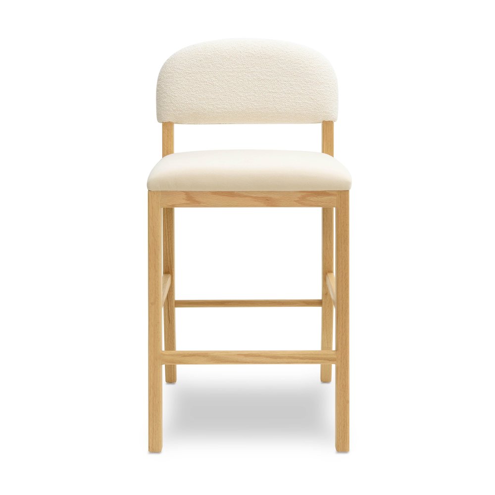 Calla Cream Performance Velvet Counter Stool. Picture 3