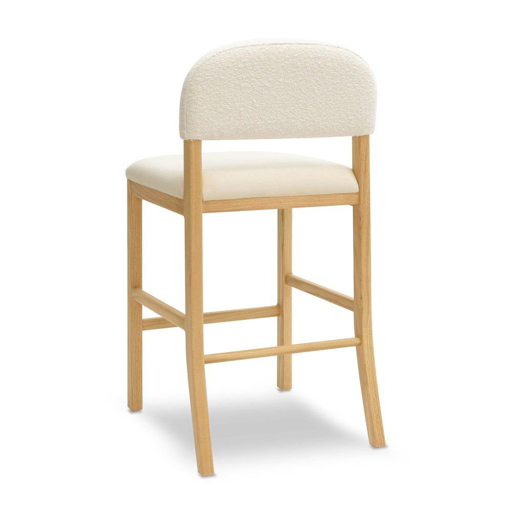 Calla Cream Performance Velvet Counter Stool. Picture 4