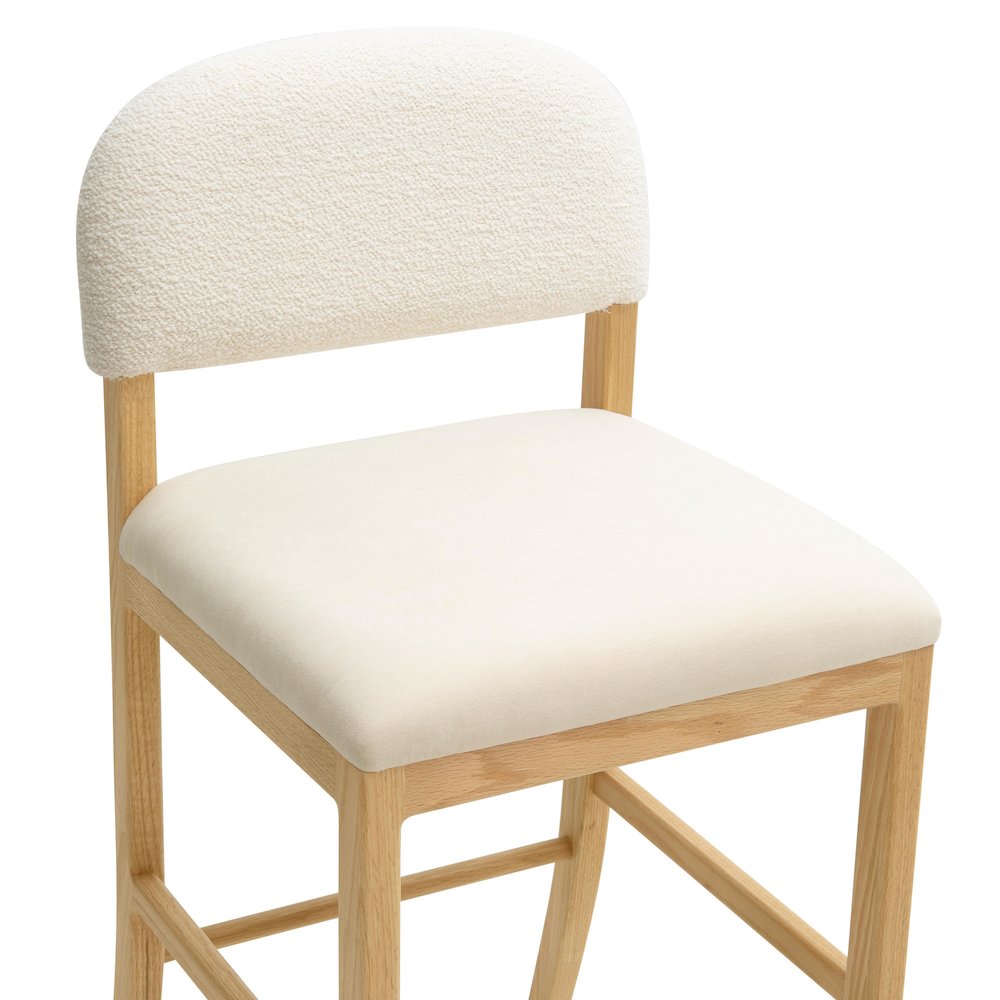 Calla Cream Performance Velvet Counter Stool. Picture 5