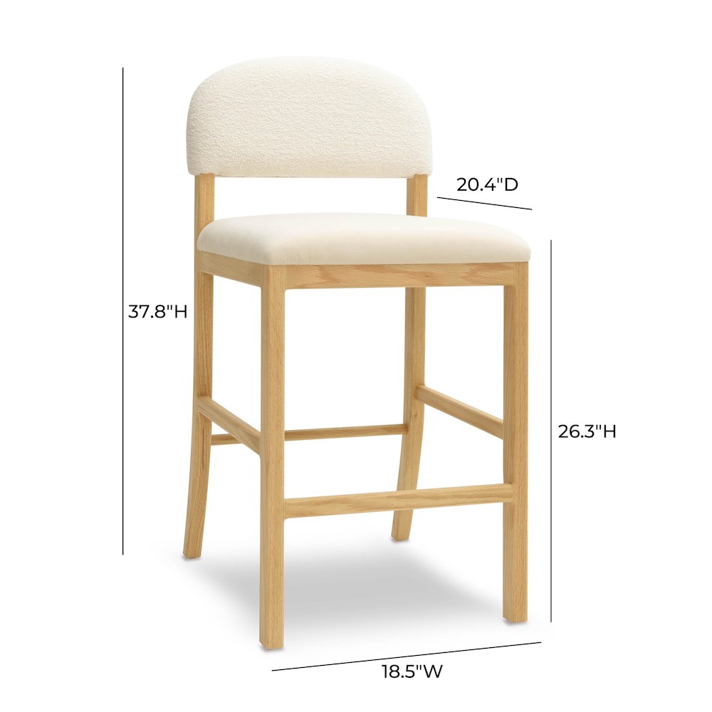 Calla Cream Performance Velvet Counter Stool. Picture 6