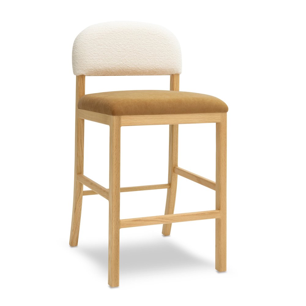 Calla Cognac Performance Velvet Counter Stool. Picture 1