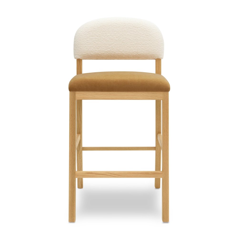 Calla Cognac Performance Velvet Counter Stool. Picture 3