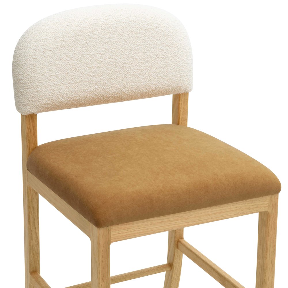 Calla Cognac Performance Velvet Counter Stool. Picture 5